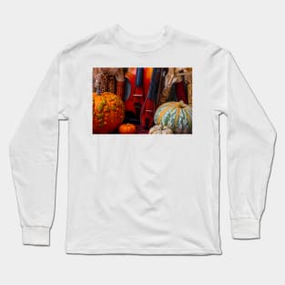 Old Violins Among Autumn Harvest Long Sleeve T-Shirt